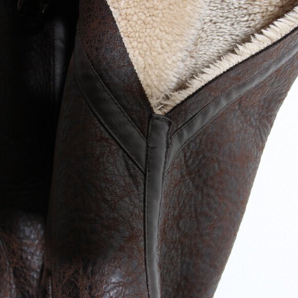 Free People We The Free Bad Habits Cozy Waistcoat Vest Crackle Brown Full Zip - Picture 8 of 14